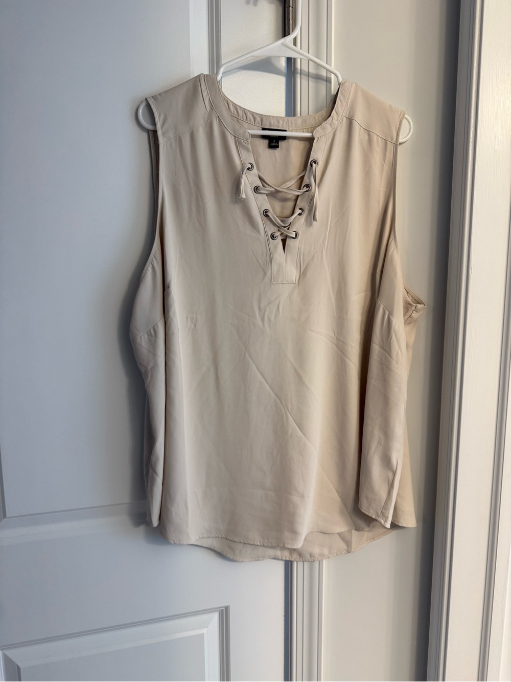 torrid Lace-Up Sleeveless tank - Cream